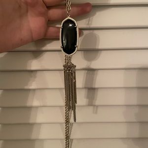Kendra Scott: Rayne tassel necklace in black